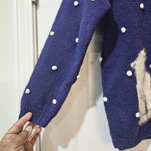 Marisa Christina Blue Polar Bear Sweater With Flaw - Picture 3 of 12